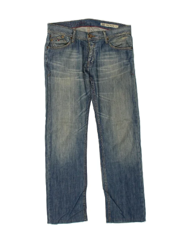 TOMMY HILFIGER Mens Ryder Regular Straight Jeans W34 L32 Blue Stylish Paperbag Waist Denim TOMMY HILFIGER Mens Ryder Regular Straight Jeans W34 L32 Blue Stylish Paperbag Waist Denim