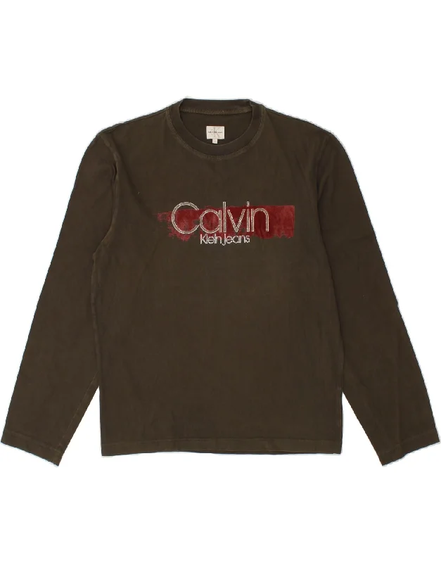 CALVIN KLEIN JEANS Mens Graphic Top Long Sleeve Large Khaki Cotton Comfortable Jogger Style Jeans CALVIN KLEIN JEANS Mens Graphic Top Long Sleeve Large Khaki Cotton Comfortable Jogger Style Jeans