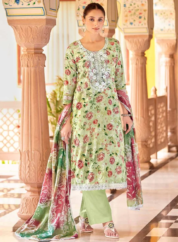 Green Pure Cambric Cotton Unstitched Suit Dress Material for Women Tunics Wedding white Green Pure Cambric Cotton Unstitched Suit Dress Material for Women Tunics Wedding white