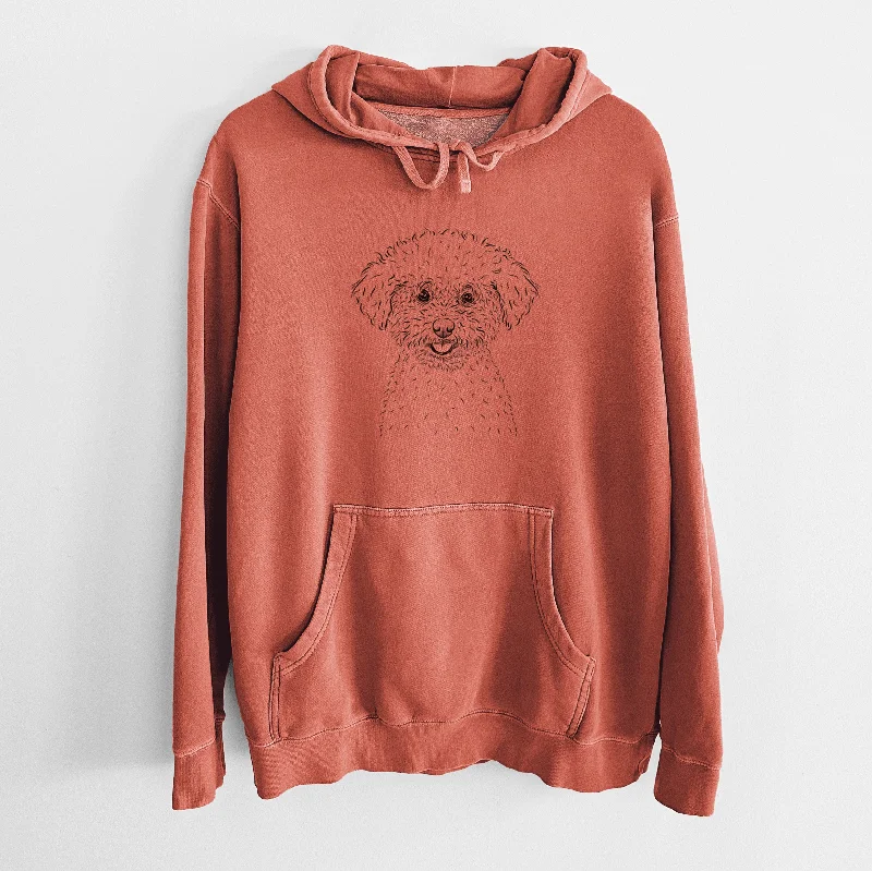 Bare Mickey the Bichon Frise - Unisex Pigment Dyed Hoodie Zip Hoodie Drawstring Kangaroo Pocket Bare Mickey the Bichon Frise - Unisex Pigment Dyed Hoodie Zip Hoodie Drawstring Kangaroo Pocket