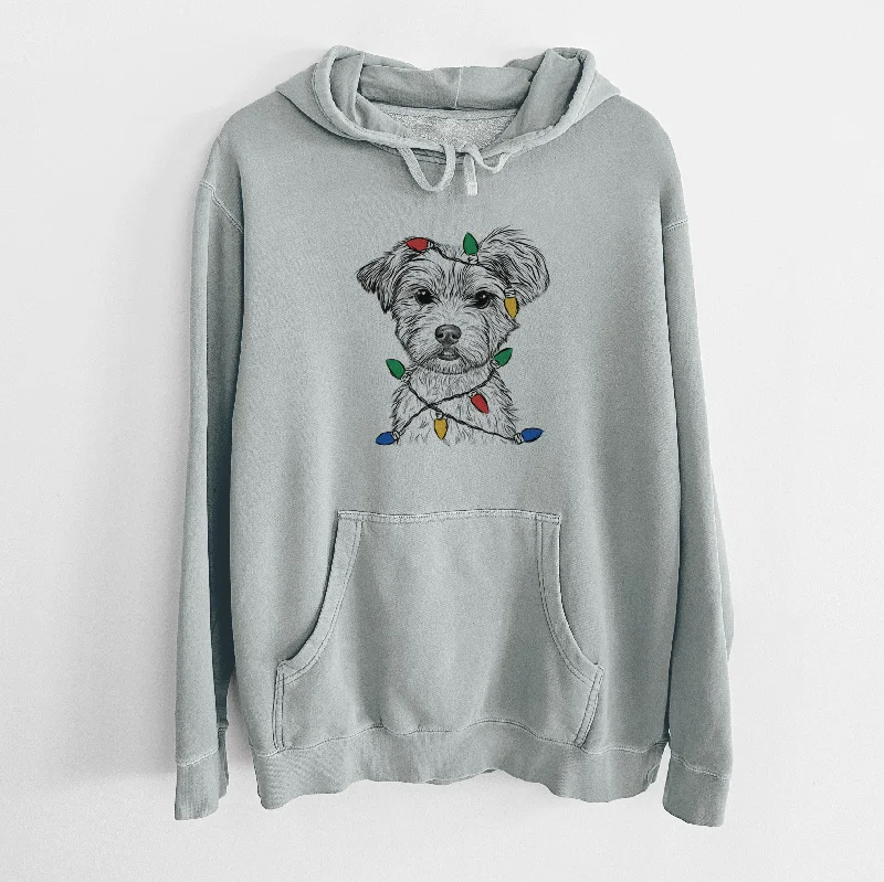 Christmas Lights William Mitchell Newman the Yorkshire Terrier - Unisex Pigment Dyed Hoodie Oversized Hoodie Comfort Casual Christmas Lights William Mitchell Newman the Yorkshire Terrier - Unisex Pigment Dyed Hoodie Oversized Hoodie Comfort Casual