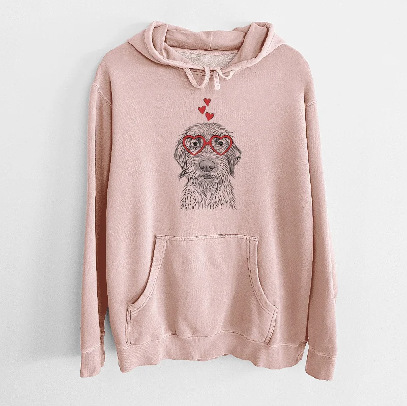 Valentine Wilkins the Wirehaired Pointing Griffon - Unisex Pigment Dyed Hoodie Hoodie with Double Zipper Versatile Adjustable Valentine Wilkins the Wirehaired Pointing Griffon - Unisex Pigment Dyed Hoodie Hoodie with Double Zipper Versatile Adjustable