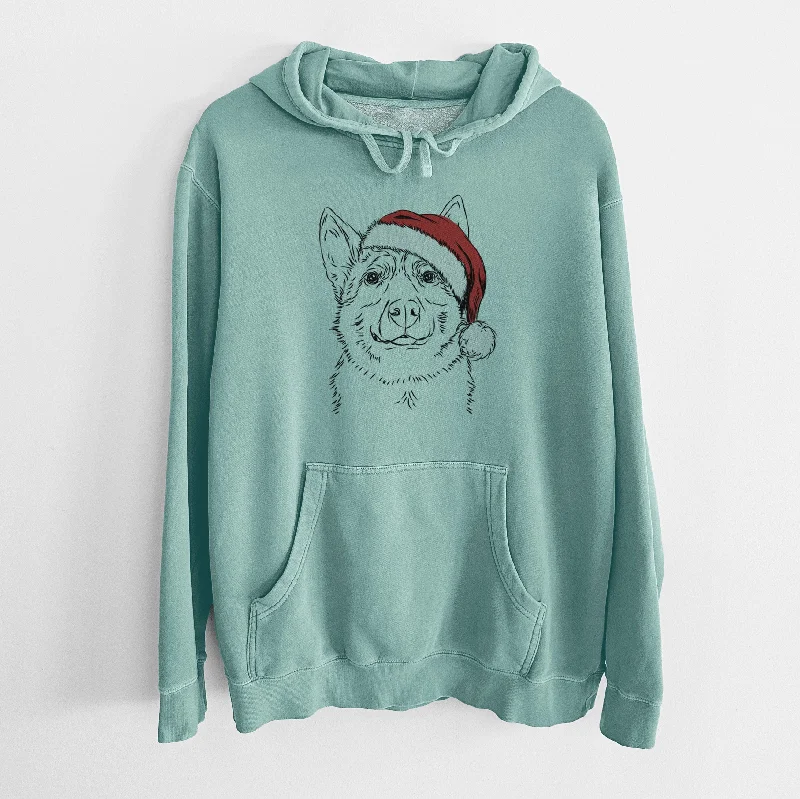 Santa Hat Austin the Heeler - Unisex Pigment Dyed Hoodie Hoodie with Logo Branding Identity Santa Hat Austin the Heeler - Unisex Pigment Dyed Hoodie Hoodie with Logo Branding Identity