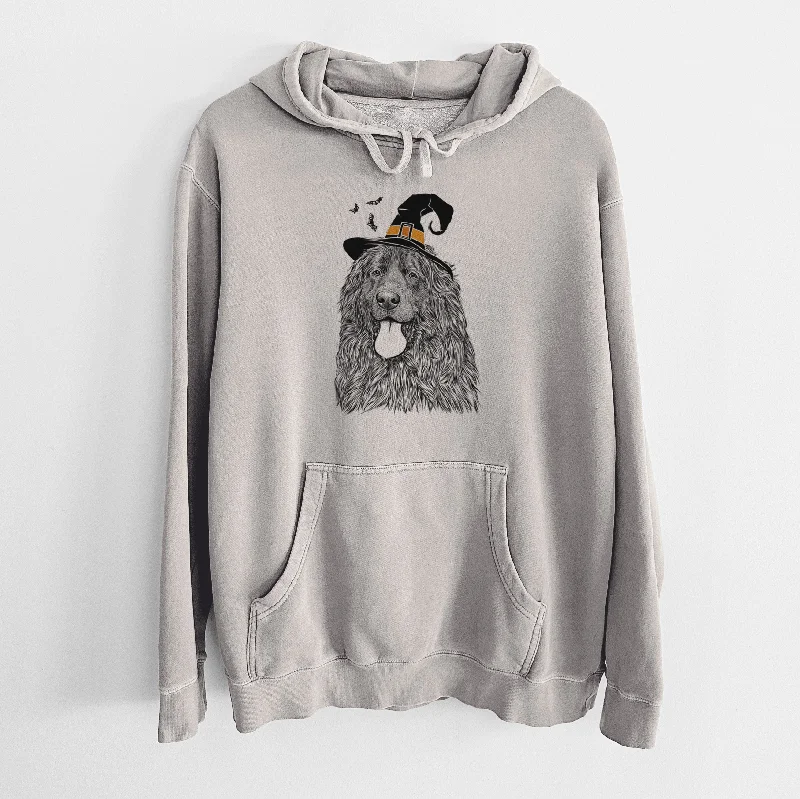 Witch Neptune the Newfoundland - Unisex Pigment Dyed Hoodie Hoodie with Toggle Buttons Decorative Unique Witch Neptune the Newfoundland - Unisex Pigment Dyed Hoodie Hoodie with Toggle Buttons Decorative Unique