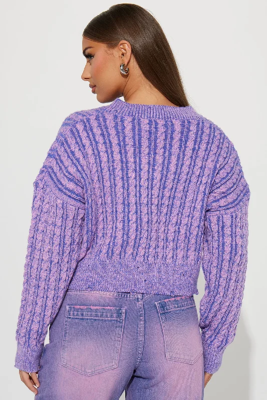 Downtown Attitude Washed Sweater - Purple/combo