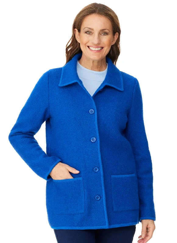 MAYDENA BOILED WOOL JACKET - ROYAL