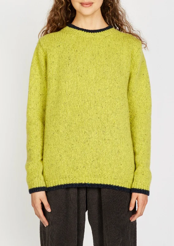 IrelandsEye Slaney Crew Neck Sweater | Chartreuse