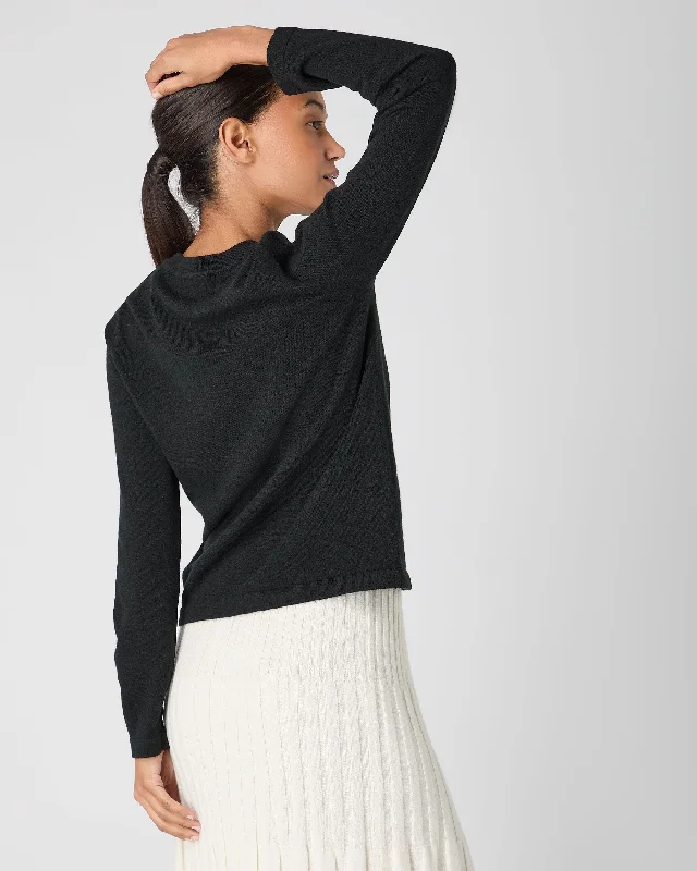 Women's Hallie Round Neck Cashmere Sweater Black