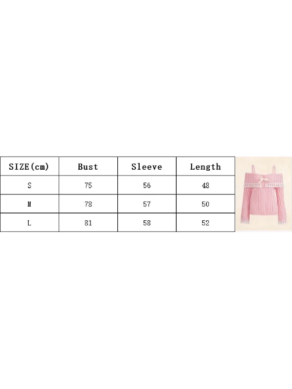 Znbbw sweaters women winter knitwear Cold Shoulder Long Sleeve Contrast Lace Knit Pullovers Bow Front Jumper Tops