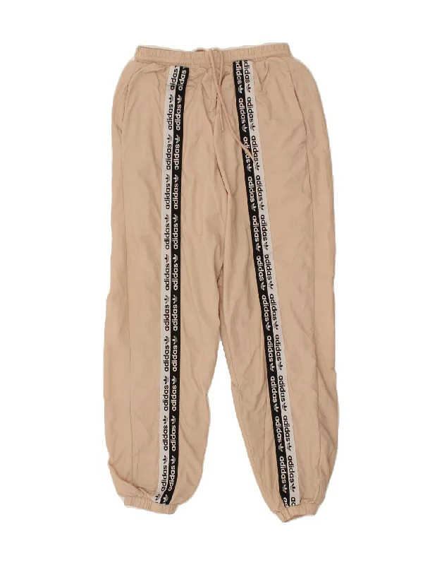 ADIDAS Womens Graphic Tracksuit Trousers Joggers UK 10 Small Beige