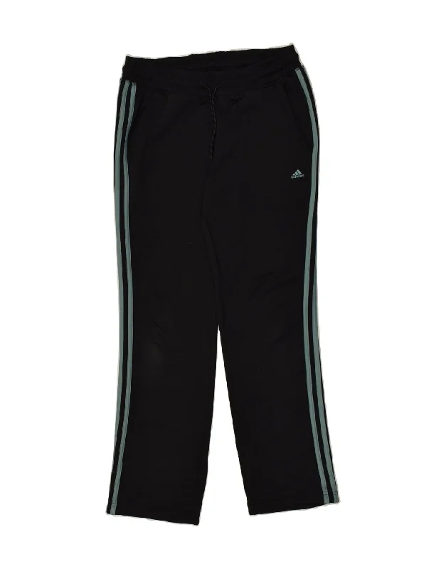 ADIDAS Womens Tracksuit Trousers UK 12/14 Medium Black Polyester