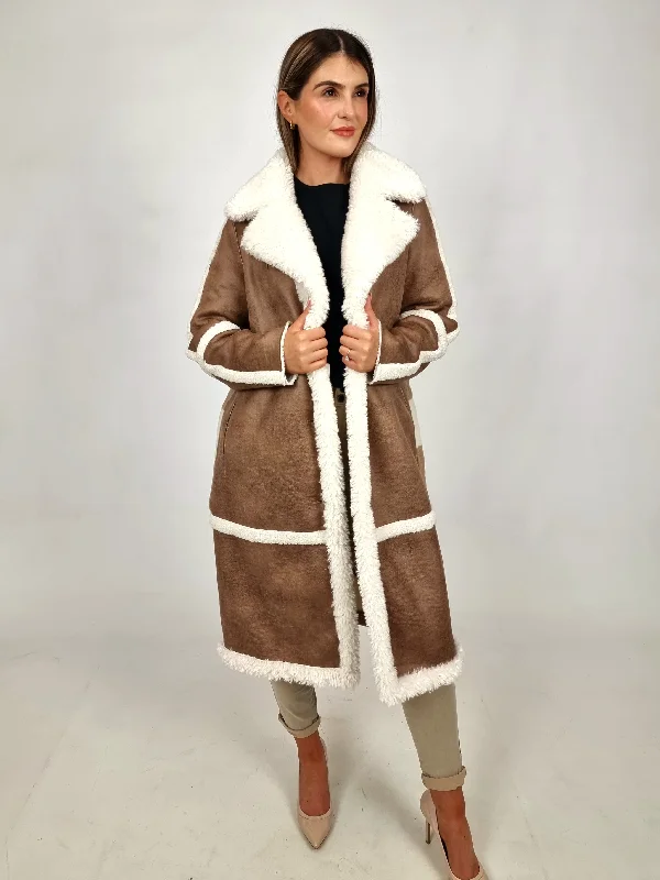 Beaumont Kikie Lamy Coat - Taupe