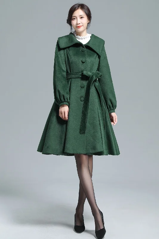 Belted Coat, Single Breasted Wool Coat 3131