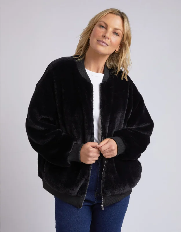 Blaze Fur Bomber - Black