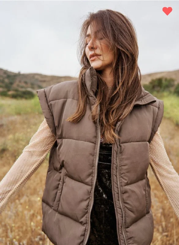 Brown Puffer Vest