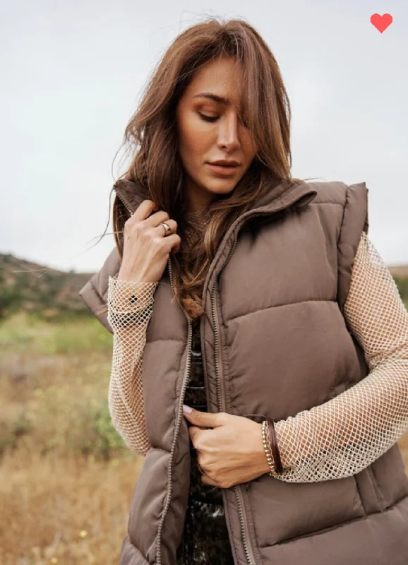 Brown Puffer Vest