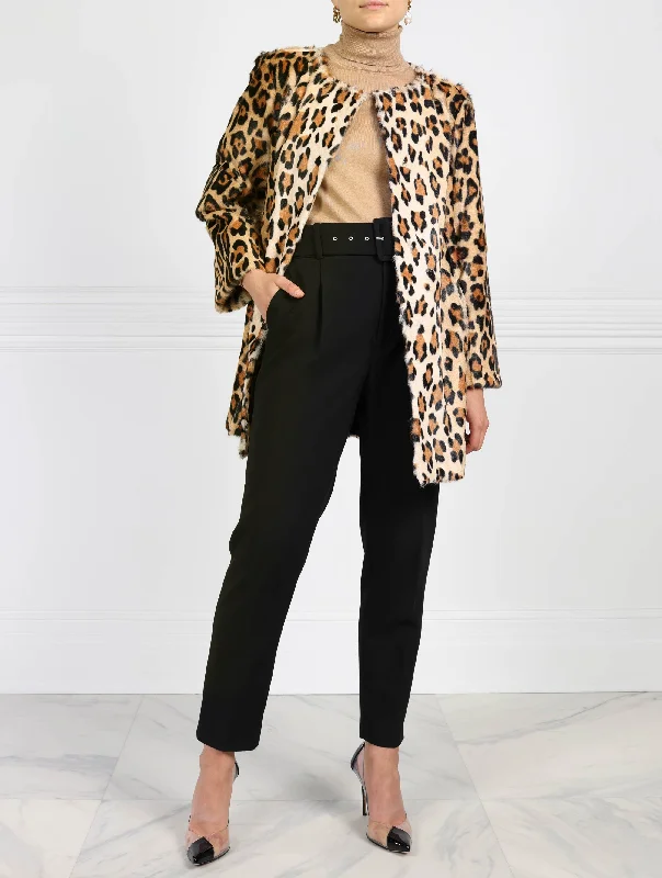 The Jane Mini Leopard Printed Shearling Coat