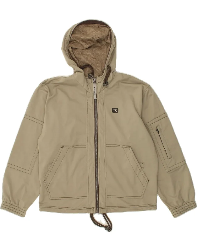 DIADORA Womens Windbreaker Jacket IT 42 Medium Khaki Polyester