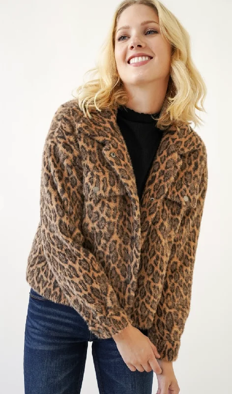 Fuzzy Fur Leopard Jacket