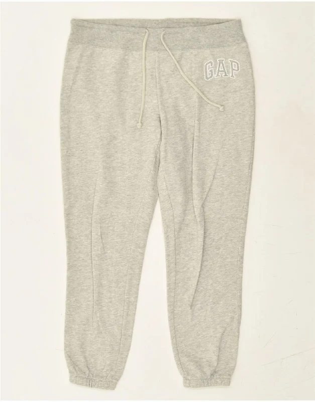 GAP Womens Graphic Tracksuit Trousers Joggers UK 8 Small Grey Cotton