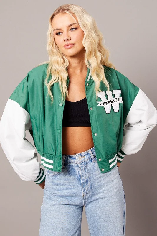 Green NYC Varsity Bomber Jacket