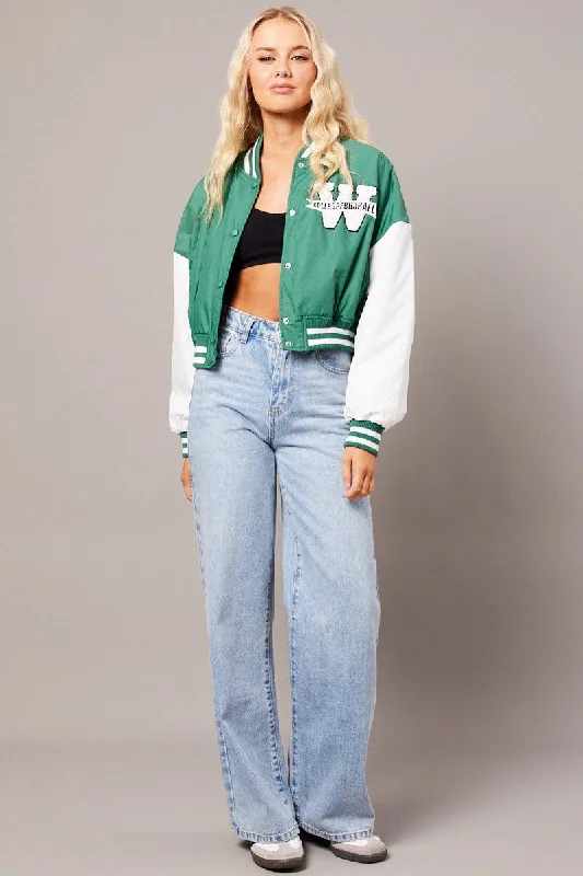 Green NYC Varsity Bomber Jacket