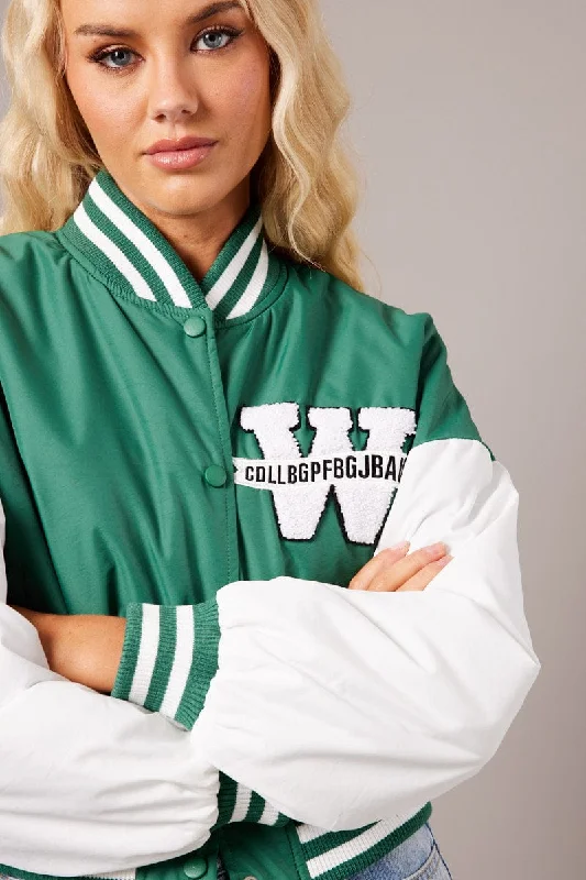 Green NYC Varsity Bomber Jacket