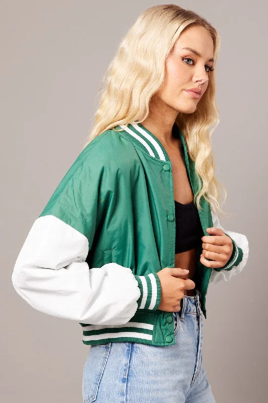 Green NYC Varsity Bomber Jacket