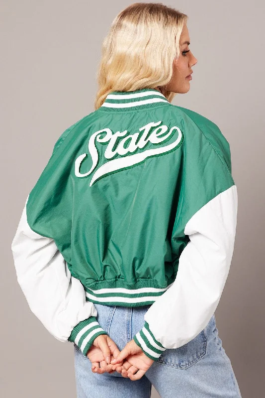 Green NYC Varsity Bomber Jacket