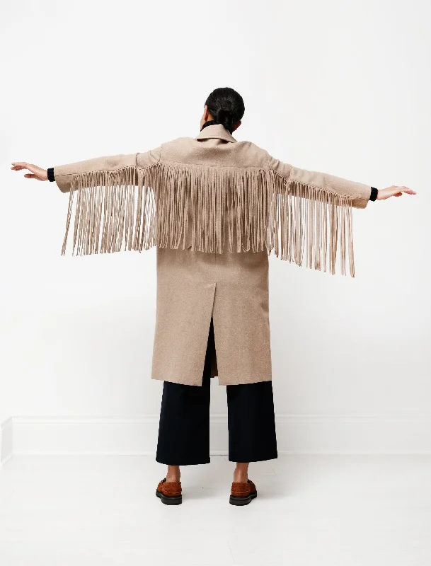 Fringe Coat Taupe