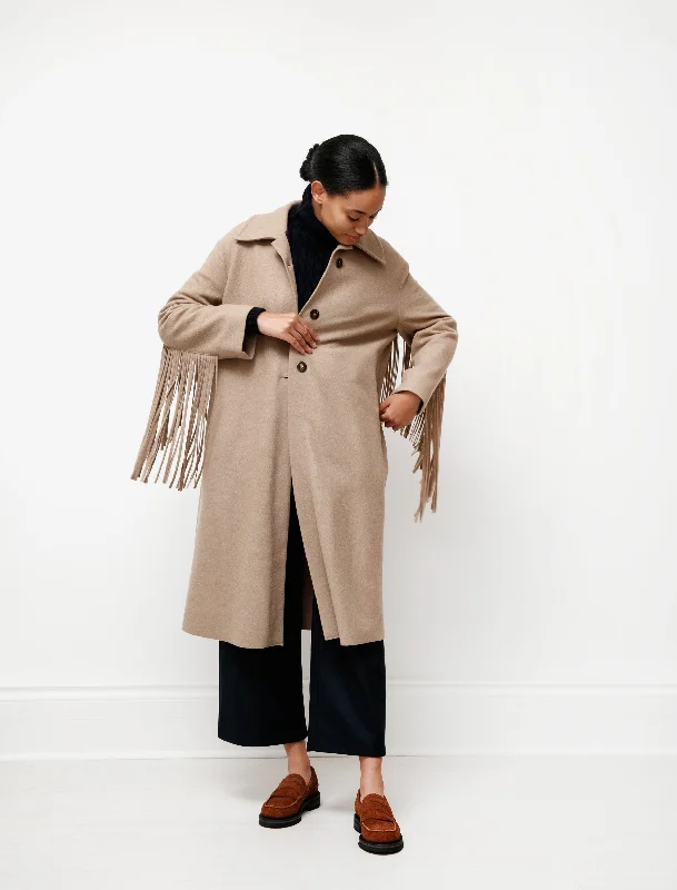 Fringe Coat Taupe