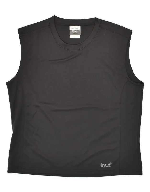 JACK WOLFSKIN Womens Vest Top UK 18 XL Black Polyester