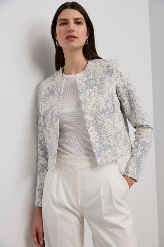 Jacquard crop blazer