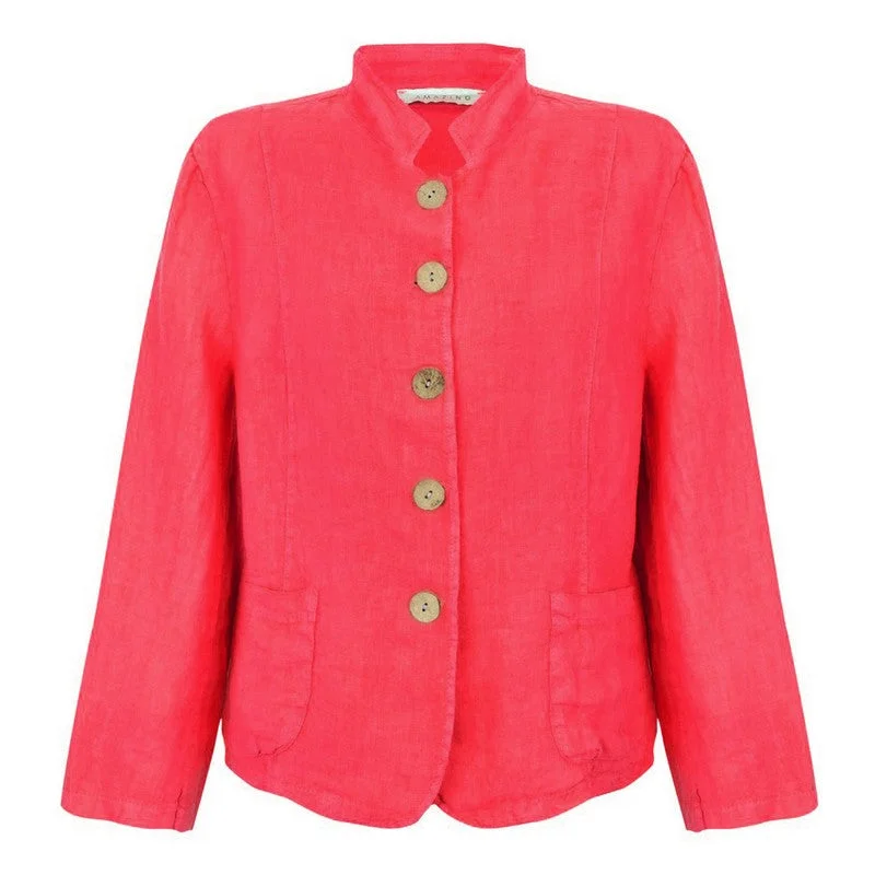 Katia Short Linen Jacket in Fragola