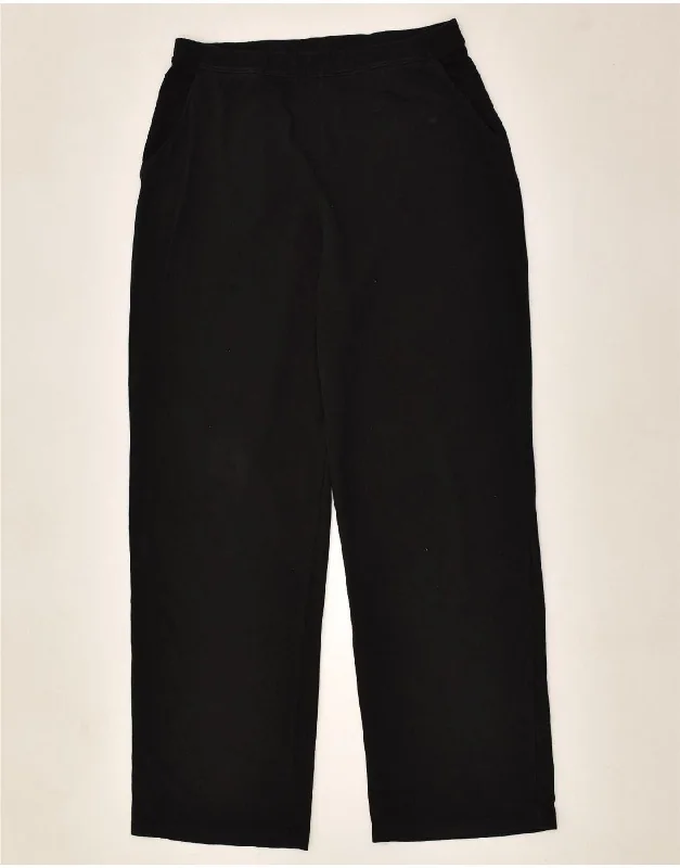 L.L.BEAN Womens Tracksuit Trousers UK 12 Medium Black Cotton