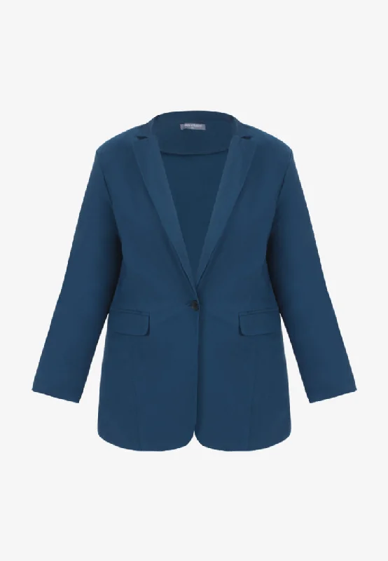 Breanne FLEXI Collared Professional Blazer - Blue