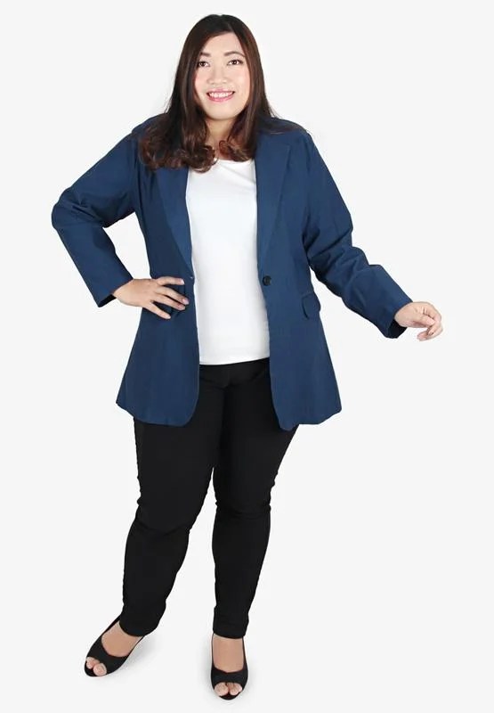 Breanne FLEXI Collared Professional Blazer - Blue