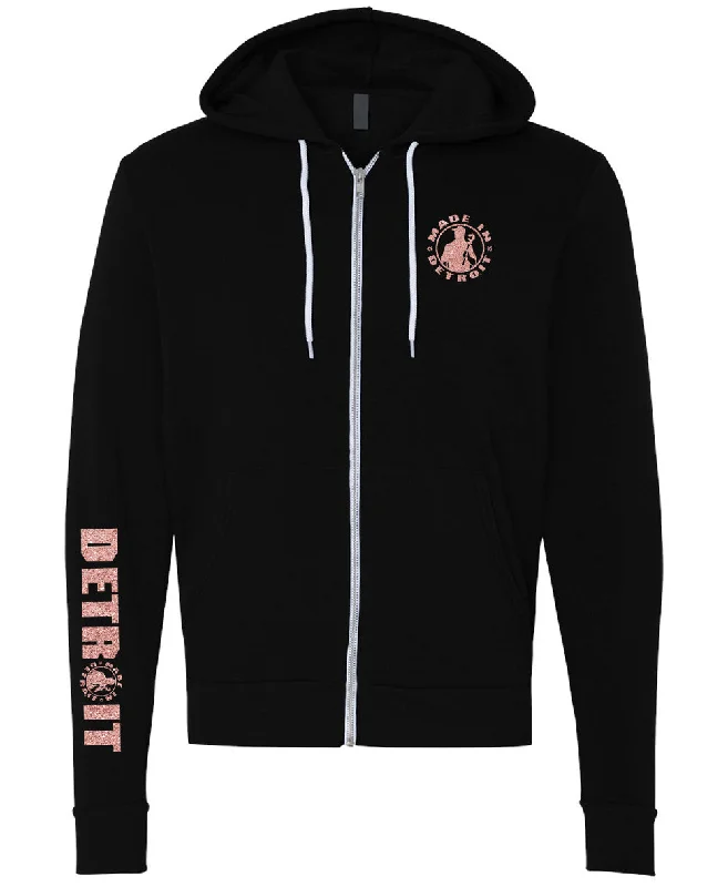 Black Zip-Up w/ Rose Gold