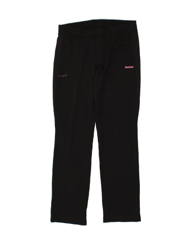 REEBOK Womens Tracksuit Trousers UK 16/18 Large Black Polyester