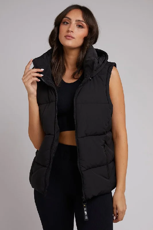 Remi Luxe Puffer Vest | Black