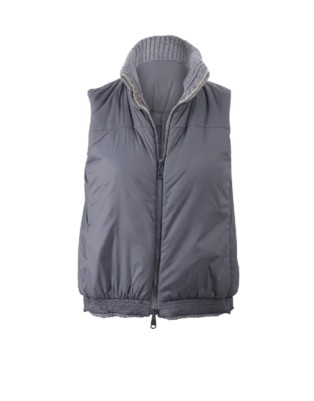 Reversible Rib Front Vest With Monili