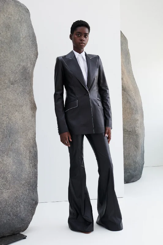 Rhein Pant in Black Nappa Leather