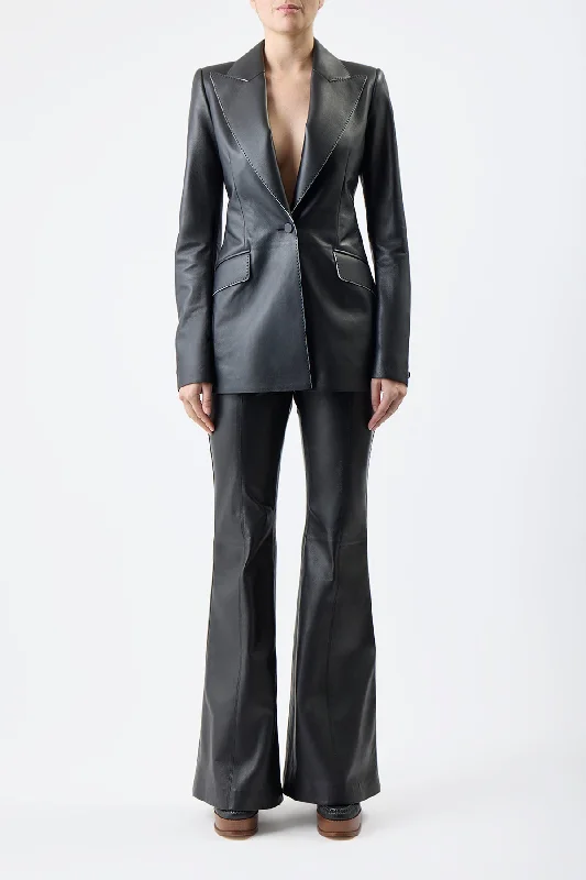 Rhein Pant in Black Nappa Leather