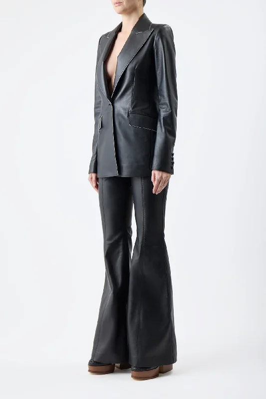 Rhein Pant in Black Nappa Leather