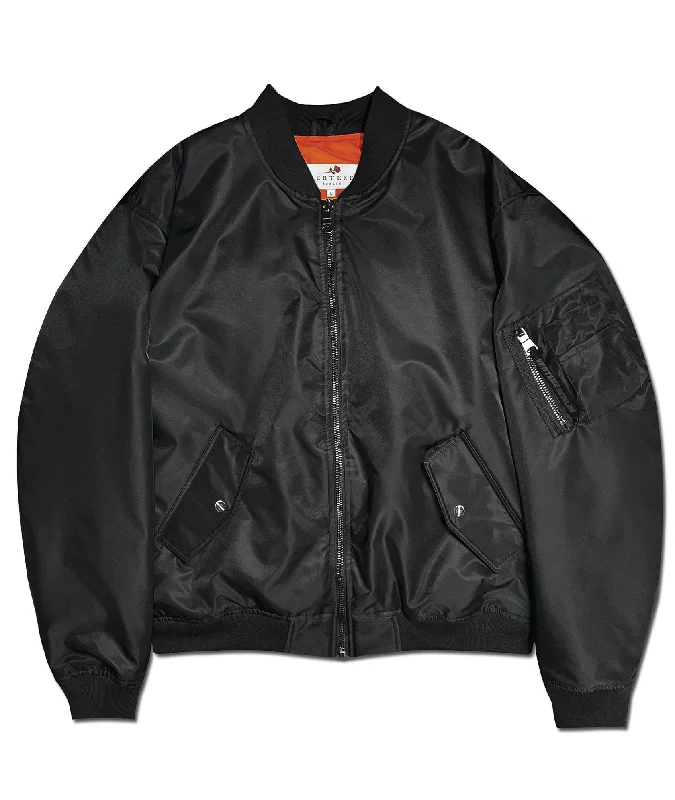 ROUGHNESS BOMBER JACKET - BLACK