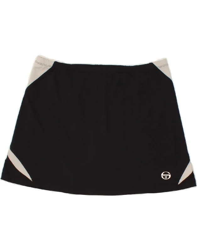 SERGIO TACCHINI Womens Tennis Skirt UK 16 Large Black Colourblock