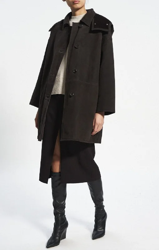 Shearling Hooded Reversible Coat - Mink