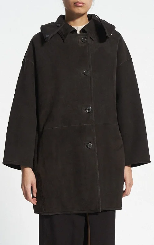 Shearling Hooded Reversible Coat - Mink