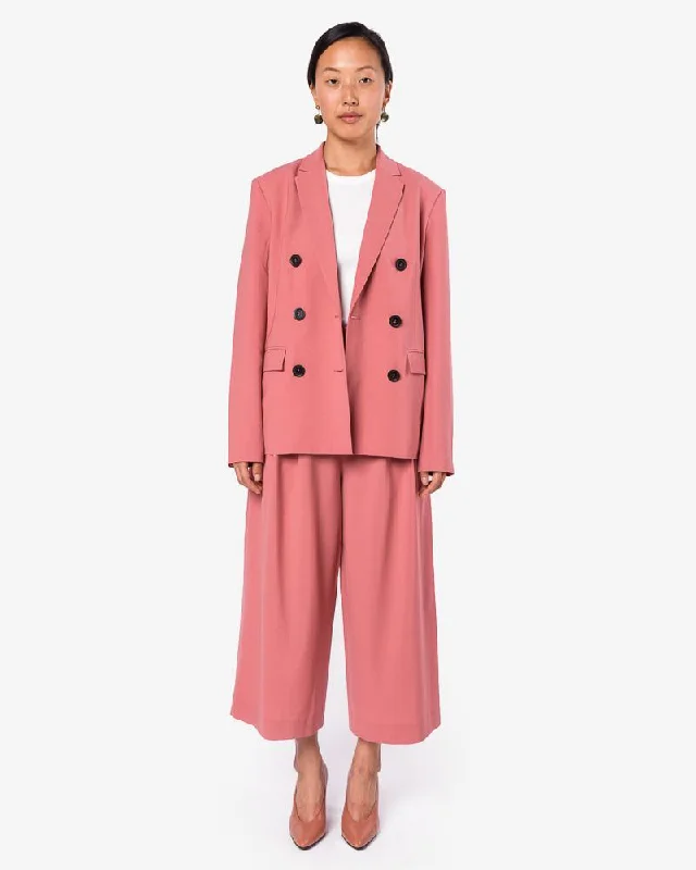 Tropical Wool Blazer in Blush Rose