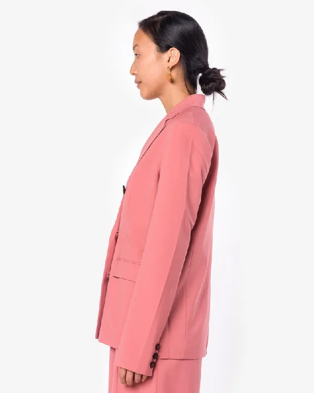 Tropical Wool Blazer in Blush Rose